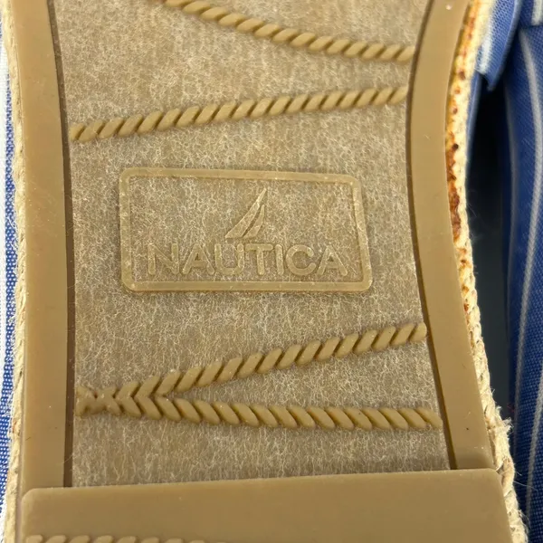 Nautica Idelle Blue White Striped Espadrille Flats Knotted Bow Womens‎ 9.5 - Image 4