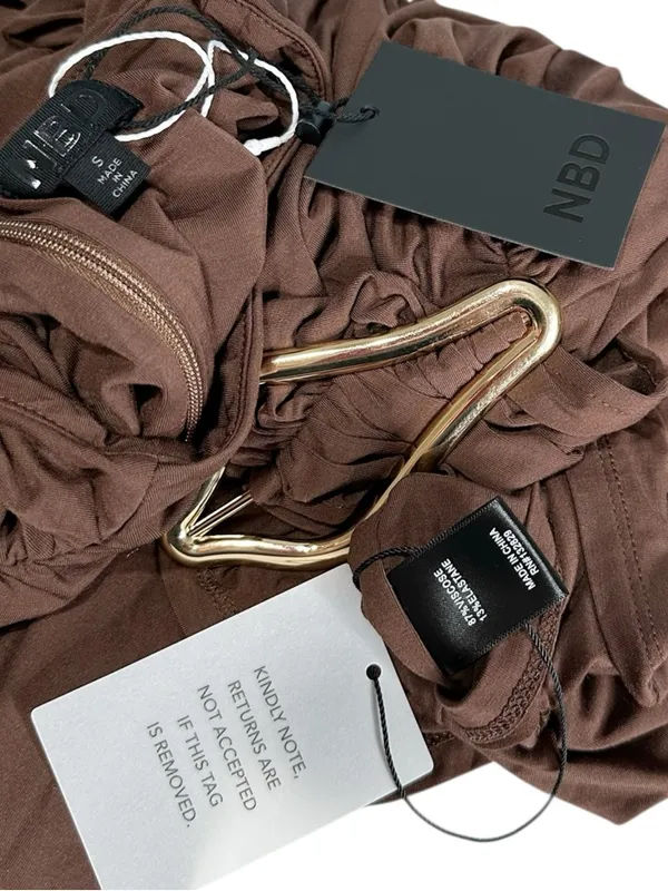 NBD Nicolette Mini Dress, Chocolate Brown, Small - Image 9
