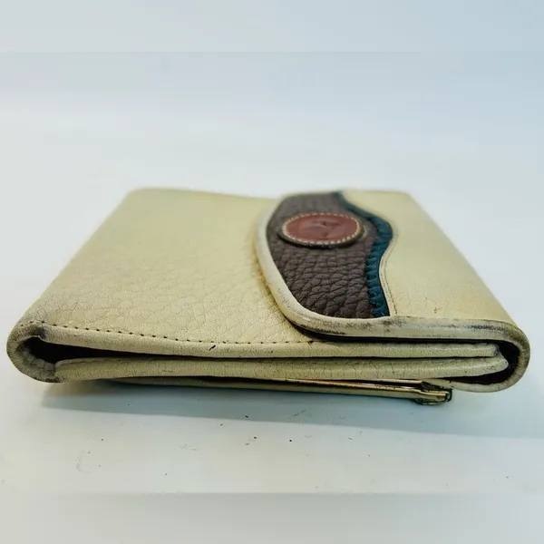 Dooney & Bourke Vintage Wallet, Bone All Weather Leather, British Tan, Kisslock - Image 6