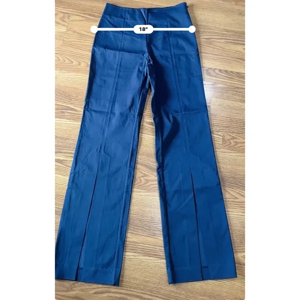 Jonathan Simkhai Midnight Black Front Slit Tailored Pants Small 6 Blue - Image 7