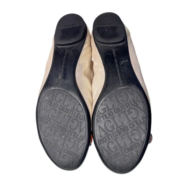Agl Atillio Giusti Leombruni Gold Black Cap Toe Flat Sz 36/6 - Image 6