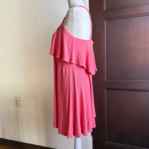 FREE PEOPLE | FP Beach PInk Ruffle Top Criss-Cross Back Strappy Sundress | Small - Image 2