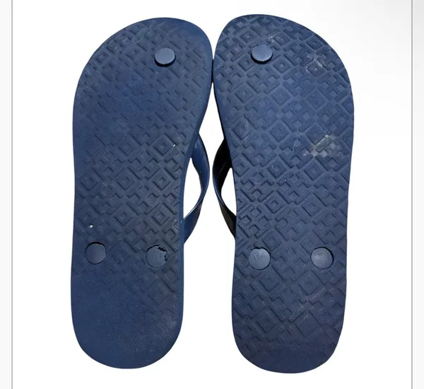 Tory Burch Navy Medley Striped Rubber Logo Flip Flop Sandals - Image 5
