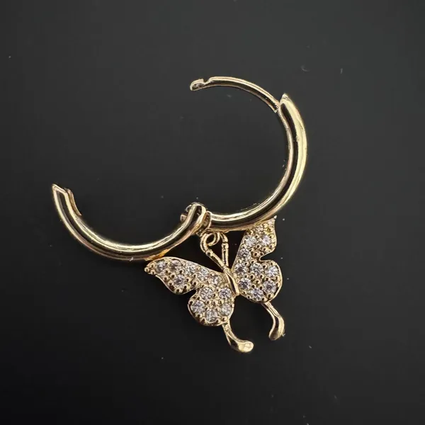 Allison Rose Atelier 14K Gold Plated‎ Butterfly Hoop Dangle Earrings Women's - Image 3