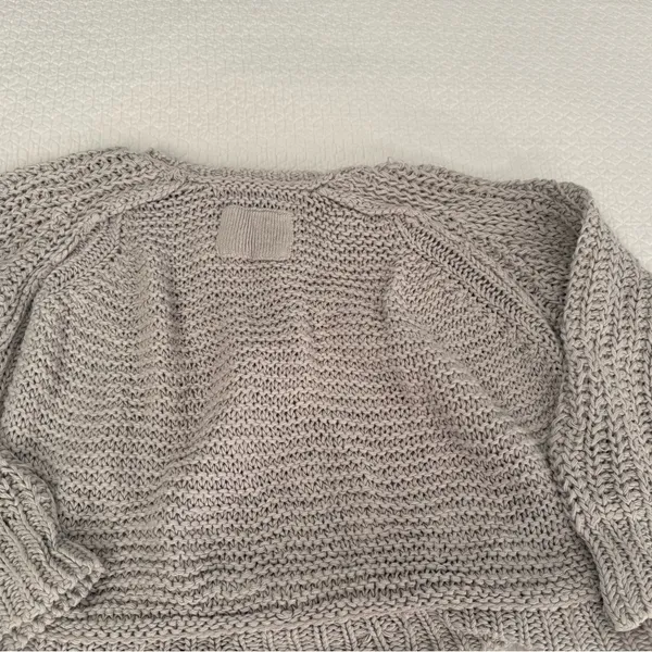 Free People Light Gray Chunky Knit Sweater - Image 5