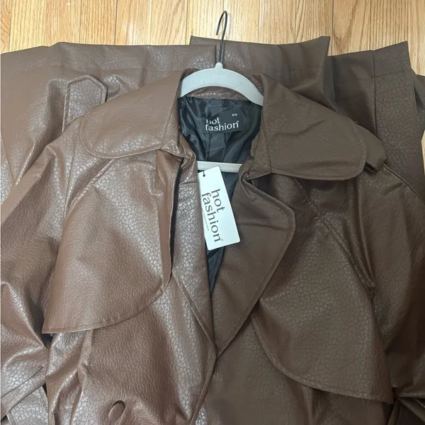 Chocolate Brown Trench Coat - Image 11