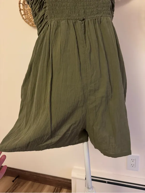 Olive Green Smocked Tie - Image 5