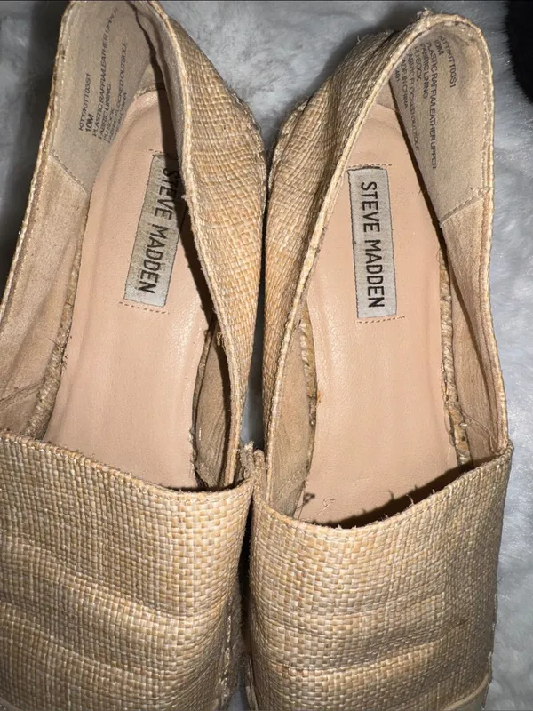 Steve Madden Tan Raffia Slip-On Espadrilles - Image 6