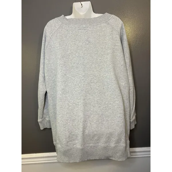 Aerie Sweatshirt Womens XL Gray Boat Neck Longline Fleece Pullover Tunic Lounge - Image 5