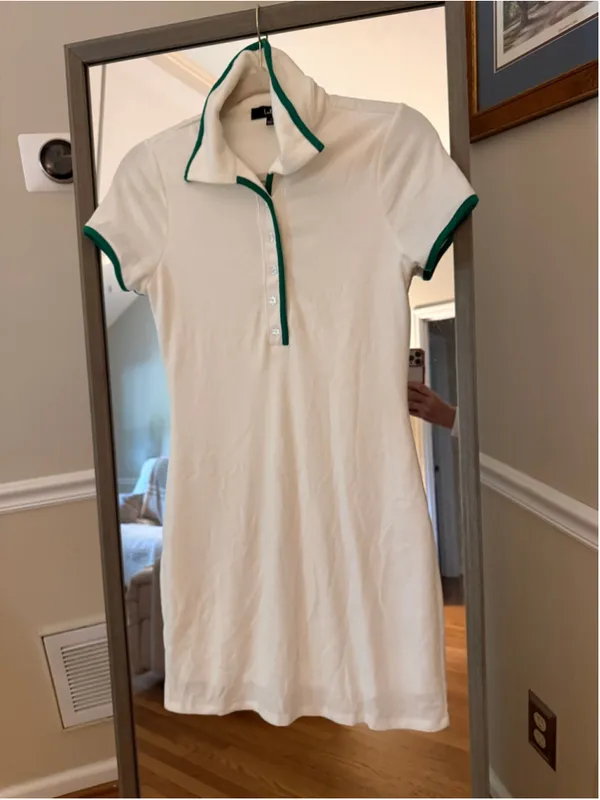 Women's Lulus Polo Mini Dress Size S White and Green - Image 2