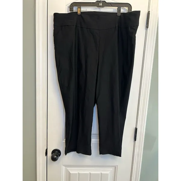 New Directions Curvy Women’s 22W Black Stretch Pull On Capri Pants Plus Size 21” - Image 2