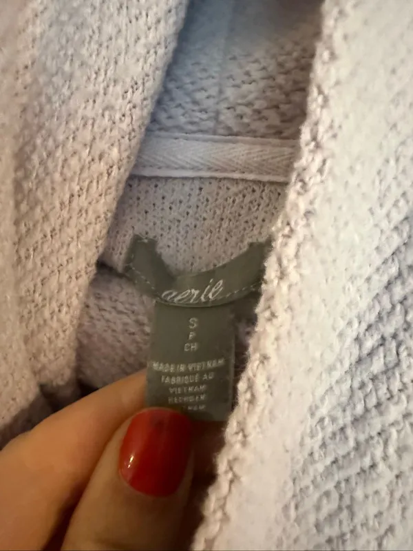 Aerie lavender cowl neck waffle knit sweater size small - Image 3