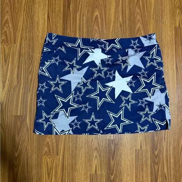 Loudmouth x Dallas Cowboys Navy/Silver Active Star Mini Skirt Size 16 - Image 3