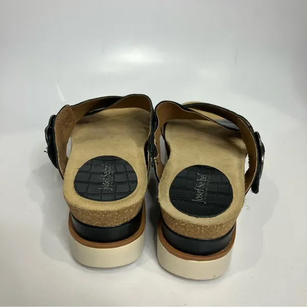 Josef Seibel black criss cross platform Sandals slides women’s size 40‎ casual - Image 4