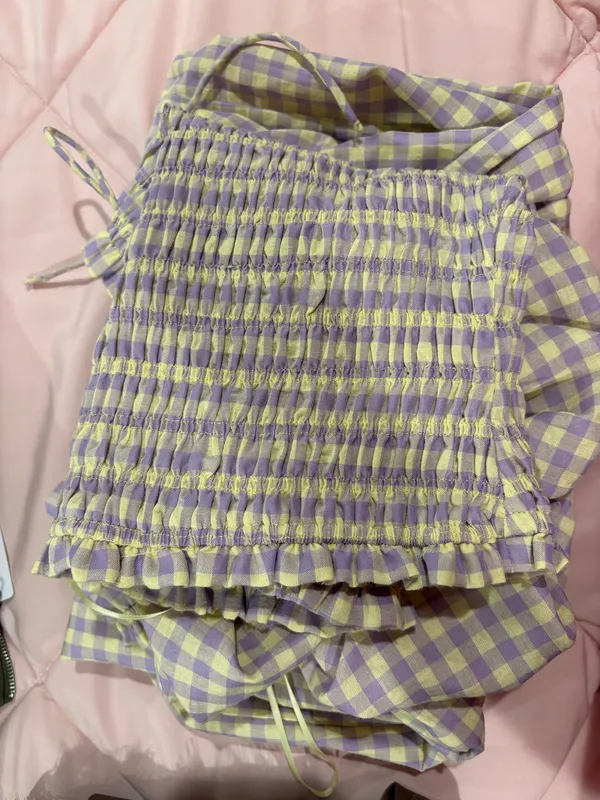 Lavender/Lemon Gingham Set Purple - Image 4
