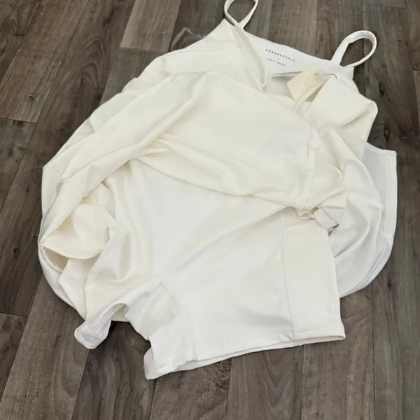 Aeropostale White Flex Square Neck Active Tennis Dress Small - Image 5