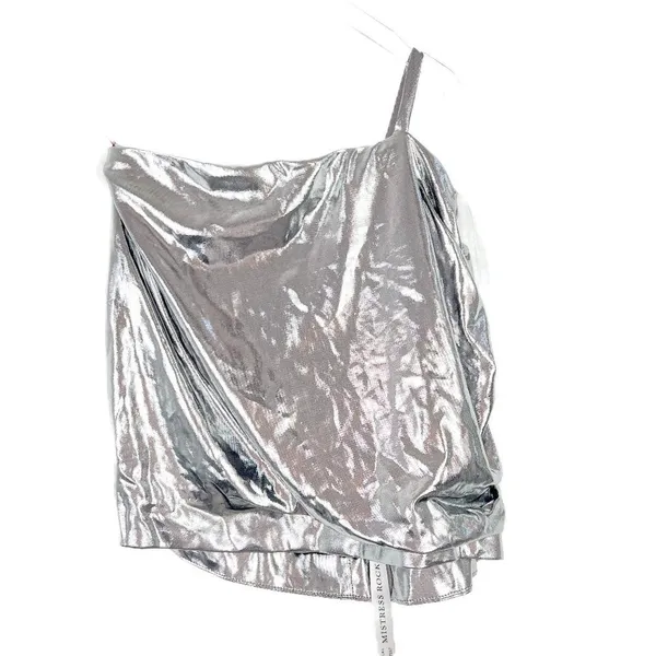 Mistress Rocks NWT Next Up Metallic Silver Mini Skirt Size XS NEW - Image 2