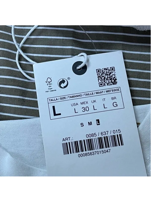 zara women white cotton tunic t-shirt London Sz L - Image 7