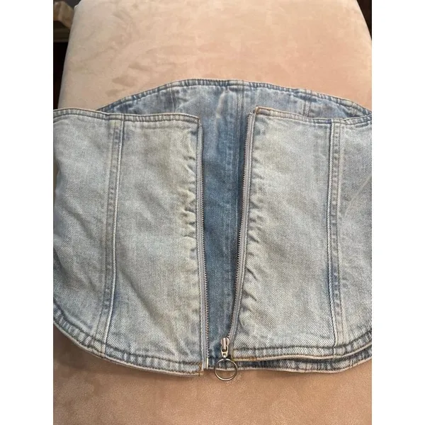 Denim forum zip up denim corset - Image 4