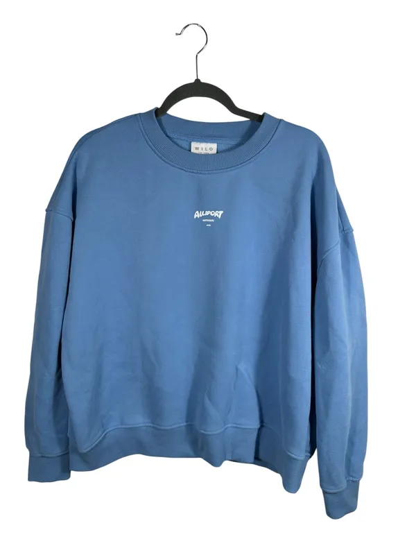 WILO The Label Blue Oversized Crewneck‎ Sweatshirt Pullover Size Medium - Image 2