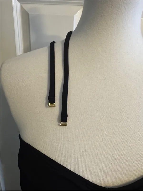 La Blanca Island Goddess Black Sweetheart Swim Dress One Piece Size Medium - Image 5
