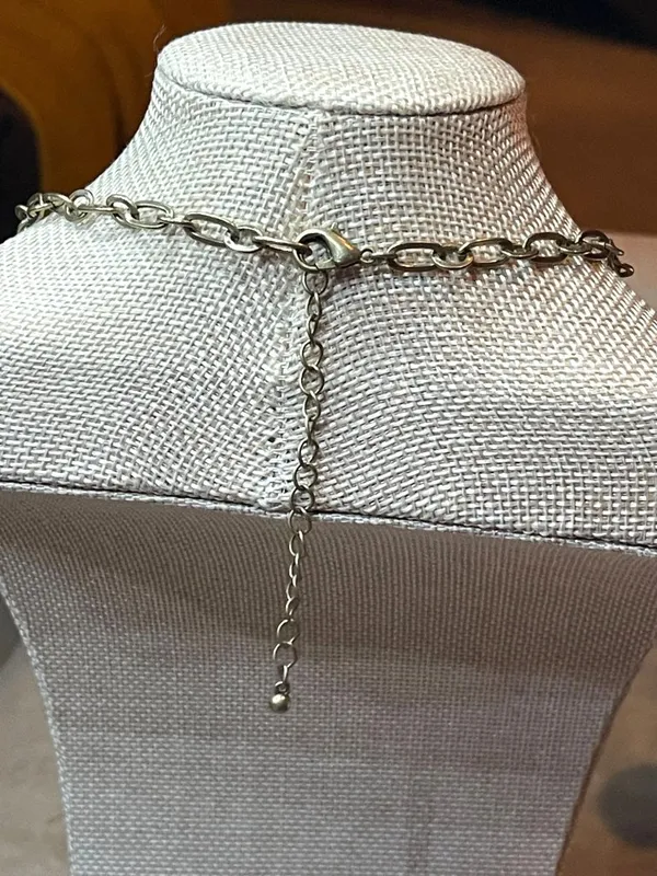 Vintage Style Clear Crystal Bee Teardrop Statement Necklace 18" - Image 2