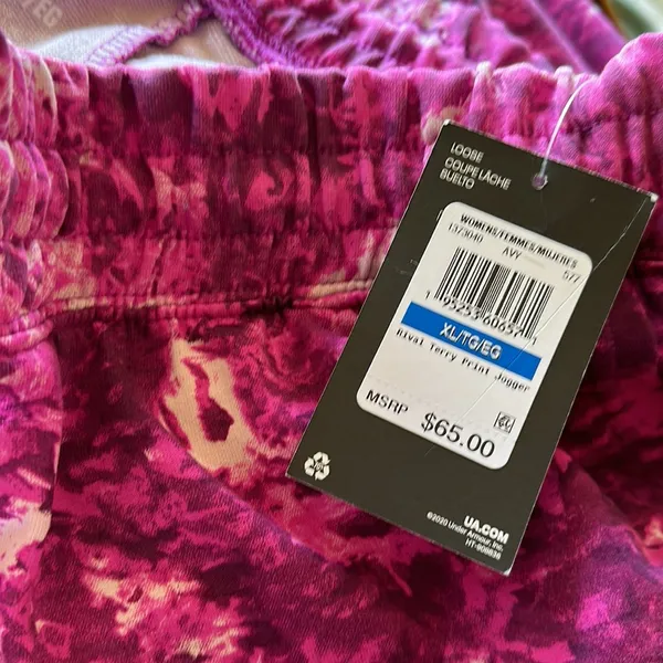 NWT Women's Under Armour Rival Terry Printed Joggers Pant XL - Image 7