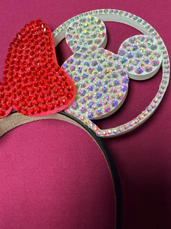 Disney's Crystal Red Bow with Iridescent Minnie Mouse Ears Headband - Image 4