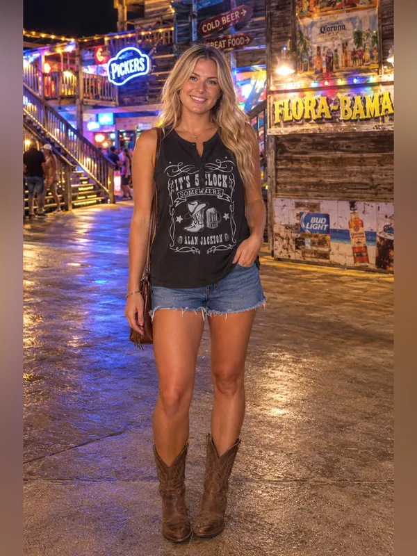 NWT Torrid Alan Jackson It's 5 O'Clock Somewhere Tank Top 00 Country Western 10 - Image 4