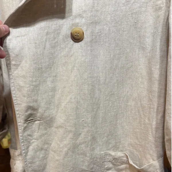 Avec Les Filles Oversized Light‎ Tan Linen Trench Coat Sz S Linencore Neutral - Image 9