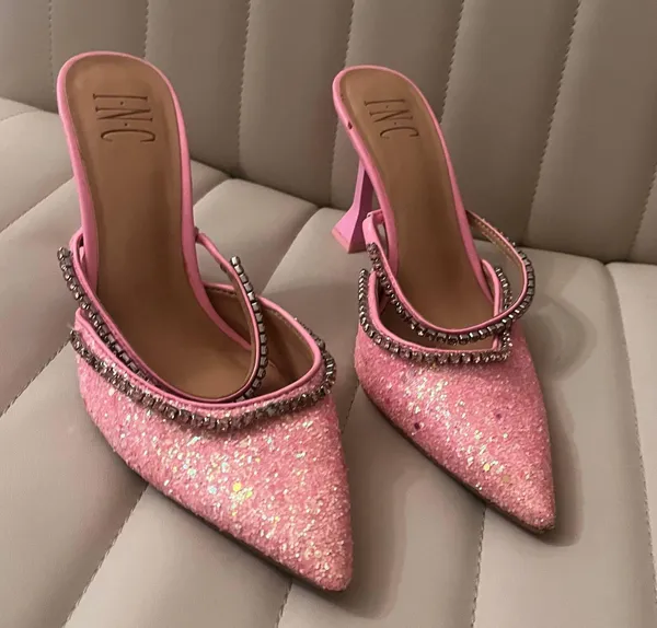 International Concepts Sparkly Pink Pointy Heels Rhinestones Barbie birthday heels Valentine’s Day shabby chic - Image 6