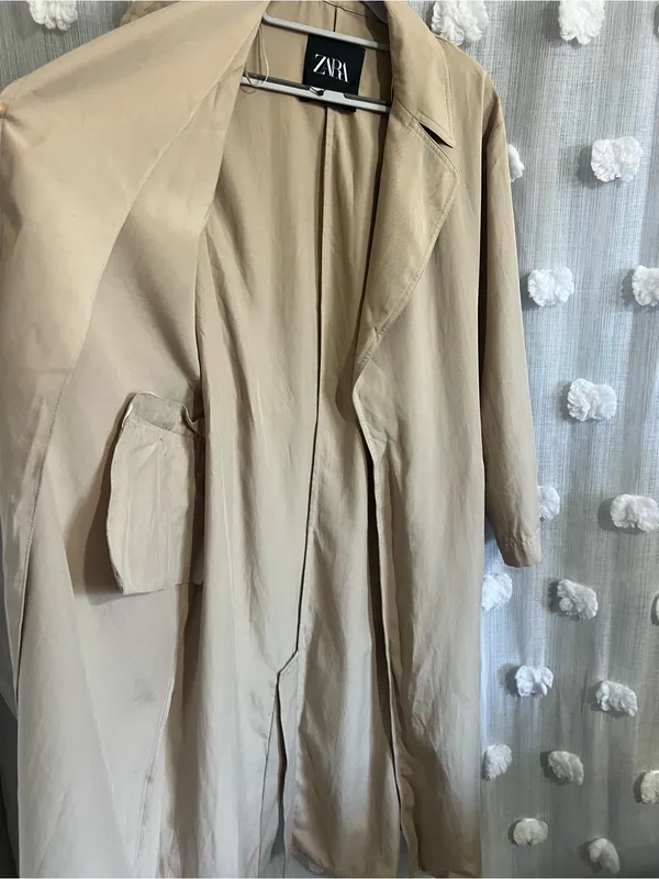 Zara Women's Beige Long Trench Coat - Image 6