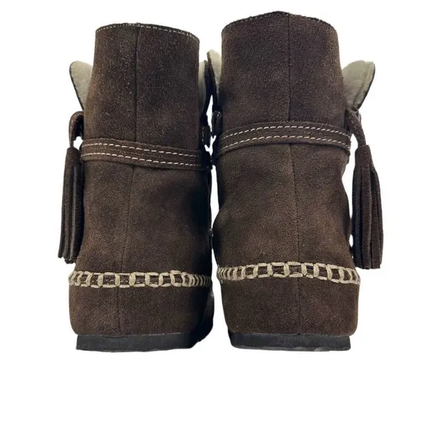 Vintage Sherpa Lined Suede Moccasin Winter Boots Women’s Size 6.5/7 - Image 7