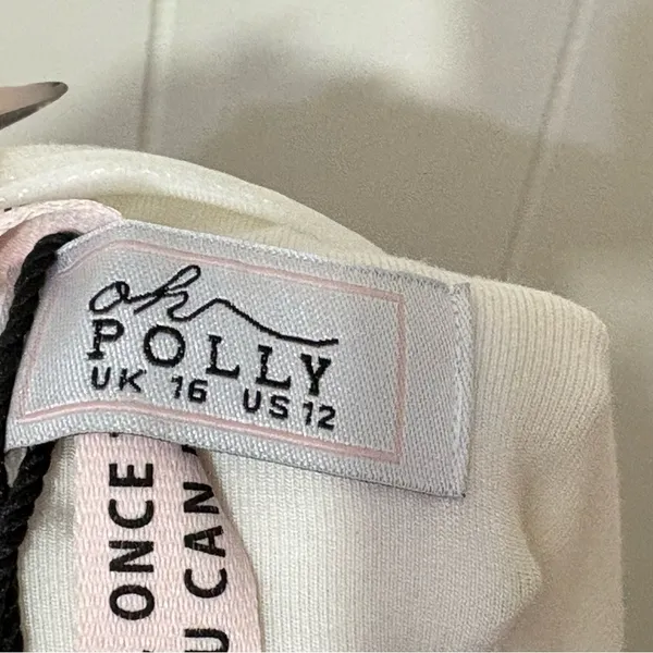 Oh Polly Brielle White Bandeau Bodycon Mini Dress Size 12 NWT - Image 12