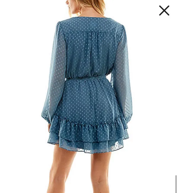 NWT B Smart Blue Long Sleeve Dress Size 9 - Image 2