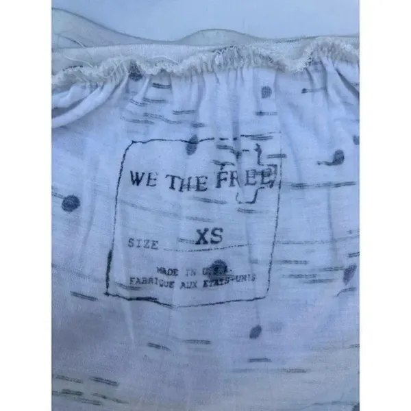 We The Free Polka Dot Ruffle Tube Top‎ White Size XS​​ - Image 2