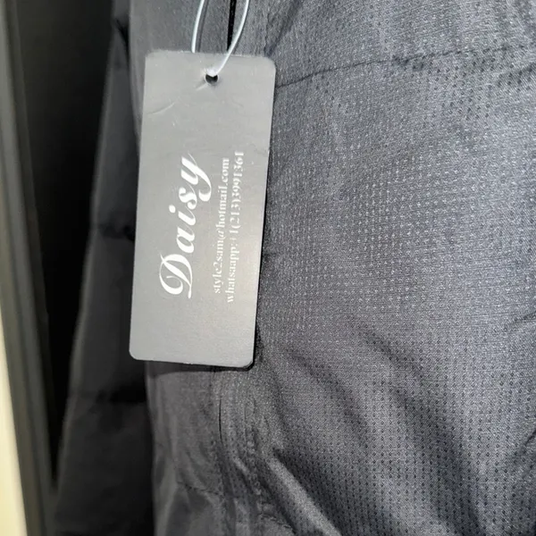 Daisy Black Quilted Puffer Jacket with High Collar - Image 2