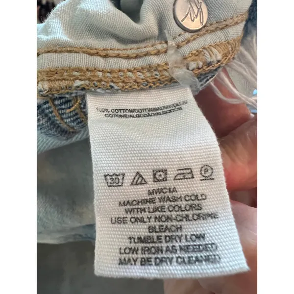 We The Free Denim Mini Skirt Womens 24 Light Wash Distressed Button Fly‎ Boho - Image 6