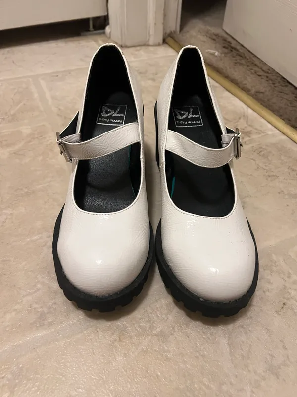 Dirty Laundry White Mary Jane Platform Heels - Image 4