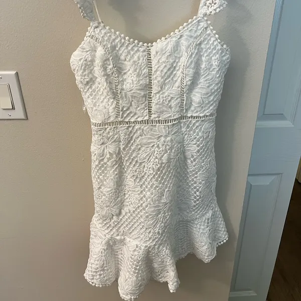 Selfie Leslie White Crochet Lace Mini Dress - Image 2