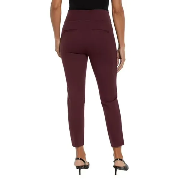 Express Ponte Pants Stretch Slim High Rise Burgundy Women XXL Career Pull On - Image 3