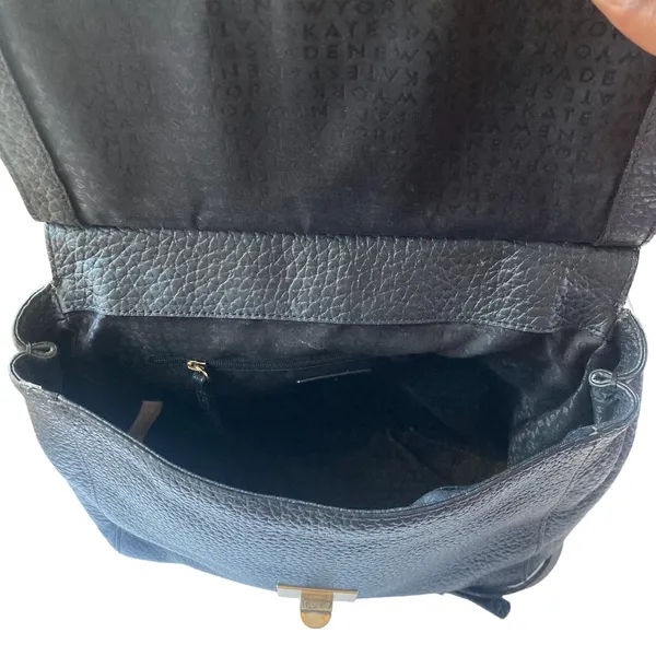 Kate Spade Jamison Everett Way Black Pebbled Leather Backpack - Image 9