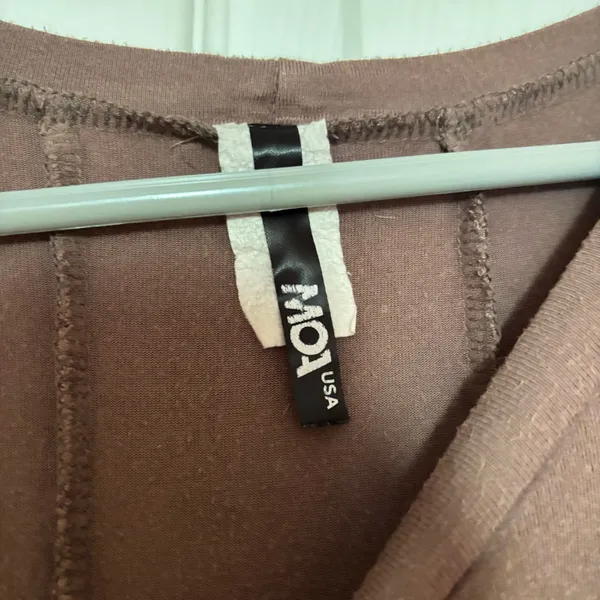 MOA USA Women’s Brown Solid Scoop Neck 3/4 Sleeve MIDI Dress Size 12 - Image 4