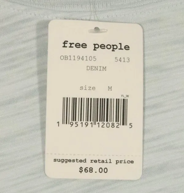 Free People X Revolve NWT Natasha Top In Denim Size Medium - Image 8