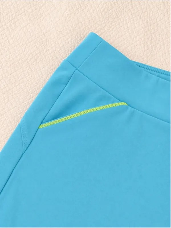 Adidas Aqua Blue Tennis Skort‎ Skirt Shorts Women’s Small Neon Trim Pockets - Image 4