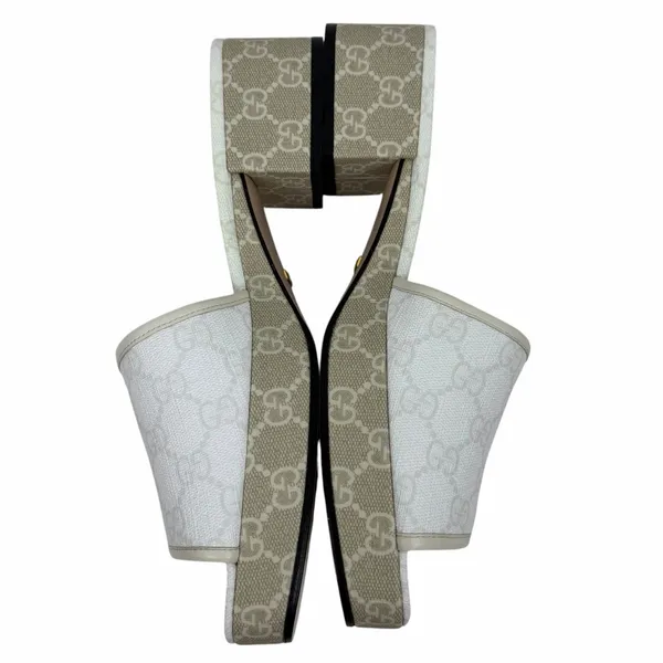Gucci GG Monogram Malaga Kid Platform Slide Sandal White Size 41 - Image 6