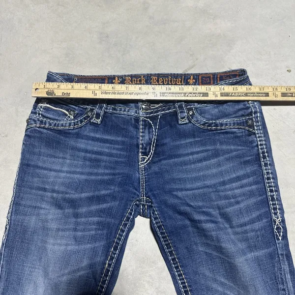 Rock Revival Kelly Skinny Women's Jeans SZ 29 Flap Pockets Boot Denim Thick - Image 4