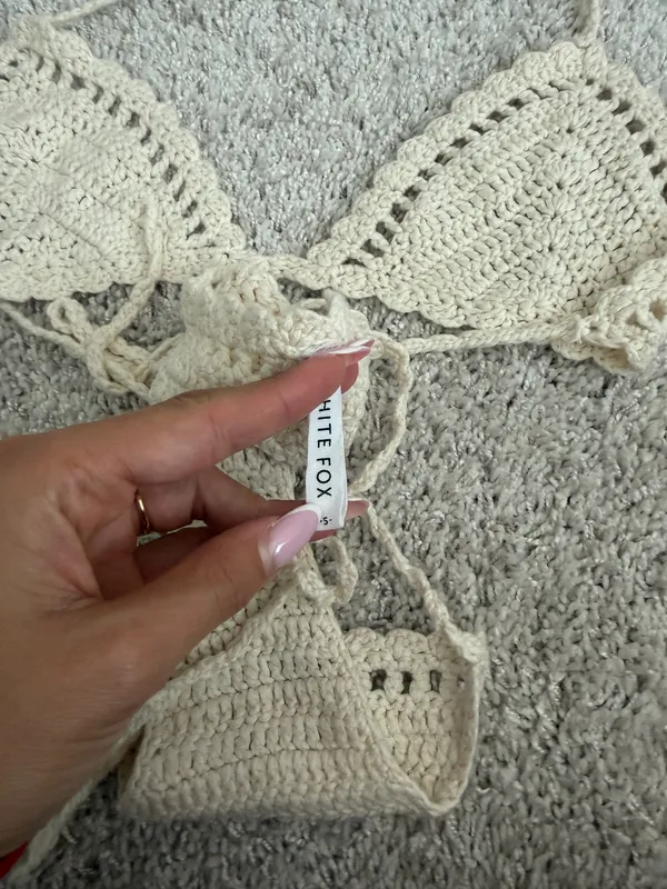White Fox Boutique Crochet Bikini set - Image 6