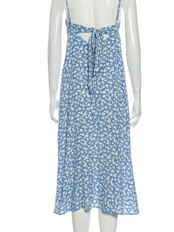 Reformation Nella blue and white floral midi dress size 2 - Image 4