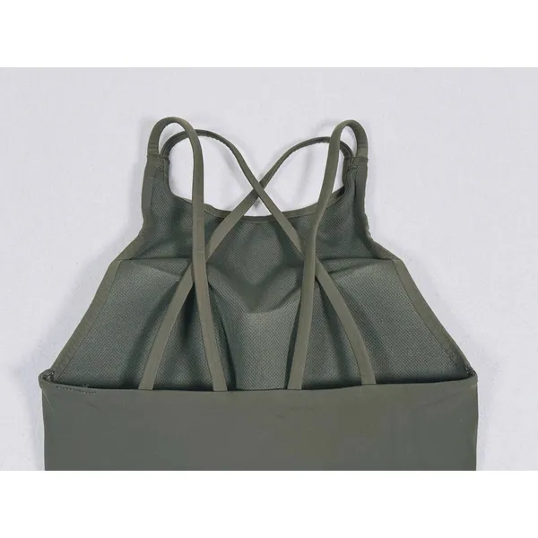 Lululemon Like a Cloud High Neck Longline Sports Bra Size 2 Green Gym Workout - Image 5